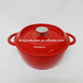 Ollas de cocina india de hierro fundido rojo esmalte